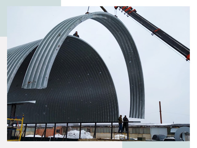 Полукруглые ангары в Шахтах